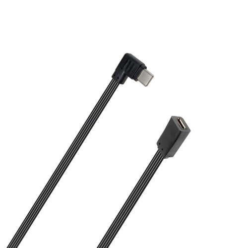 Ισχυρό μικρό καλώδιο προσαρμογέα USB σε Type C με γωνία 90 μοιρών, εύκαμπτα επίπεδα 2