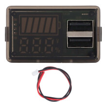 Indicateur de tension et de capacité de batterie numérique avec mémoire de coupure, deux ports USB, protection contre l'inversion de polarité et