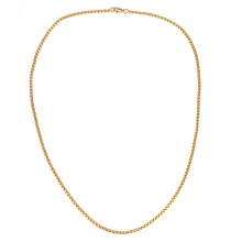 Goldene Halskette aus Titanstahl für Herren, klassische lange Kette aus langlebigen, blei- und nickelfreien Materialien, stilvolles Herrenaccessoire.