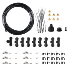 Outdoor Cooling Misting System Fine Mist Spray Waterproof Leak Proof Brass Nozzles Energy Efficient Humidity Control Misting Line With3/4Hose