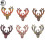 Κινούμενα σχέδια με κεφάλι ελαφιού, ξύλινη εσωτερική διακόσμηση, ζωικό μοτίβο, 1
