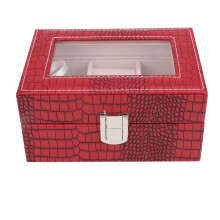 Coffret à bijoux élégant en bois avec fenêtre transparente, protection contre la poussière et les rayures, coussin amovible et fonction