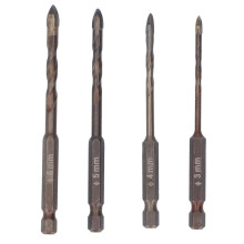 Jeu de forets de précision à excentration sèche, forets à quatre dents de scie pour surfaces multiples, acier allié haute résistance revêtu de