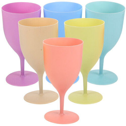 12Pcs Reusable Reusable Party Cups Wine Glasses Assorted Colors 1