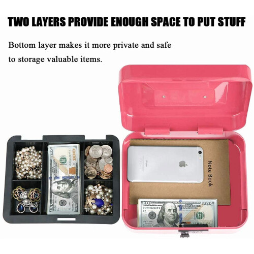 Large Box with Combination Lock - Durable Box with Tray (9.8.9 x 3.5), -CB07004L, -CB014 2
