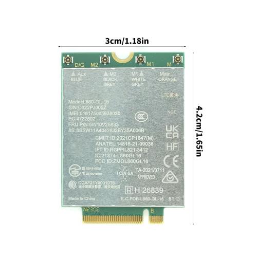 Μονάδα L860-GL-16 4G LTE και WCDMA που παρέχει ταχύτητα λήψης έως και 1Gbps για L13P14S P16 2