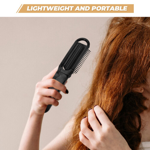 Portable Plastic Compact Hair Brush With Mirror 1Pcs 8.1In 2