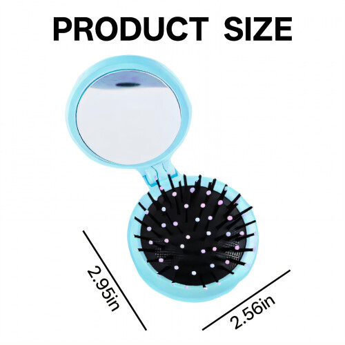 Escova de cabelo mini ACDANC, com pontas flexíveis, ideal para viagens, com espelho transparente e prático, estilo 5. 2