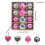 Disco Mirror Ball Ornament Silver Pink Heart Round 3