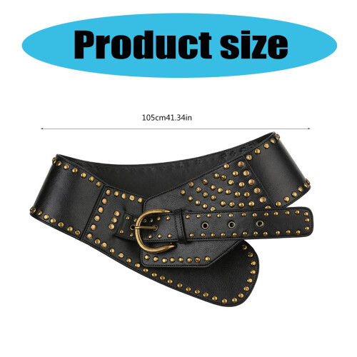 Punk tailleband met studs van PU-leer 2