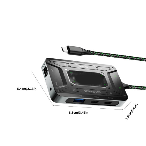 Σταθμός σύνδεσης USB C7Port για προσαρμογέα ακουστικών DS7, σύνδεση συσκευών Ethernet PD100W 2