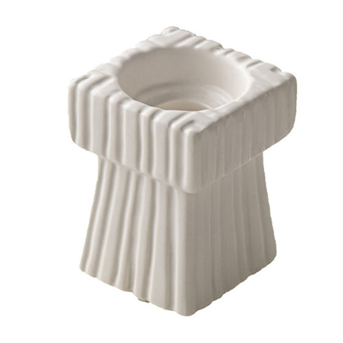 Ceramic Candle Holder Square Column Design 8 cm White 1
