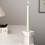 Ceramic Candle Holder Square Column Design 8 cm White 5