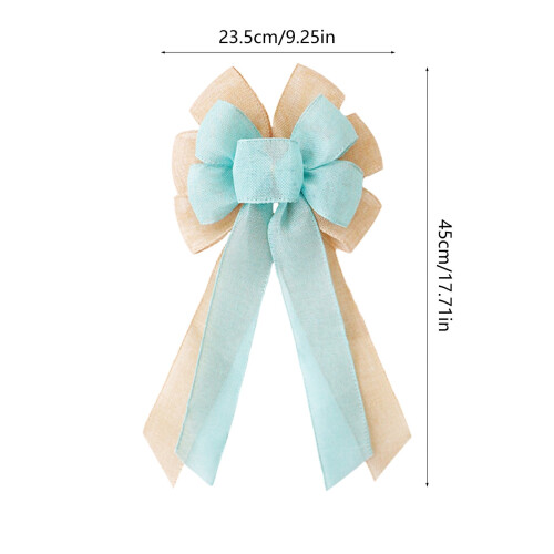 Burlap Wreath Bow Rustic Jute Tree Topper Blue 2