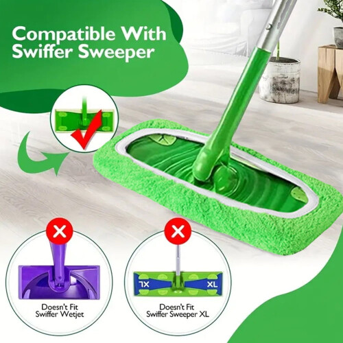 Washable Wet Dry Floor Cleaning Pads for Flat Mops 4 Pack 2