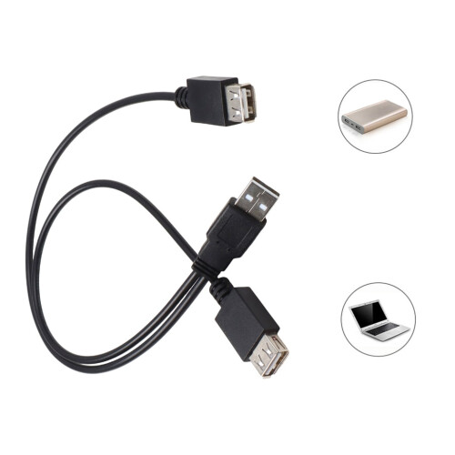 Καλώδιο διαχωριστή USB2.0Y με διπλή θύρα προσαρμογέα hub 40cm εύκαμπτο καλώδιο 1