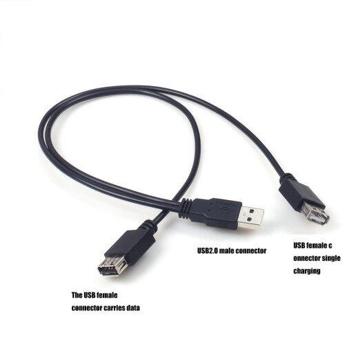 Καλώδιο διαχωριστή USB2.0Y με διπλή θύρα προσαρμογέα hub 40cm εύκαμπτο καλώδιο 2