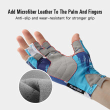 Atmungsaktive Mikrofaser-Fischershandschuhe für Männer & Frauen – M/L/XL, Blau/Grau