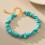 Turquoise beaded bracelet 18K gold plated 2