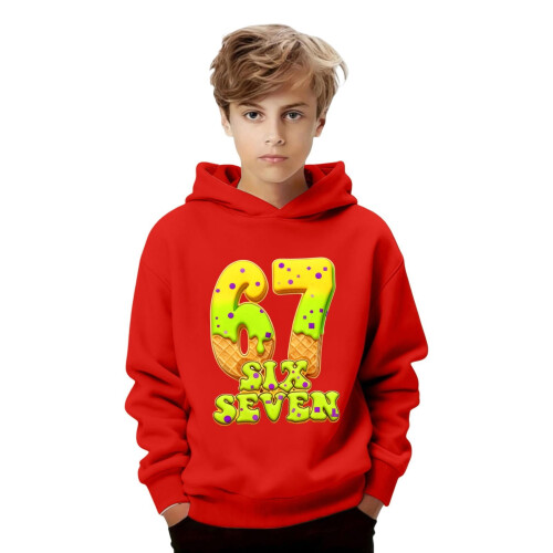 Boys Hooded Sweatshirt Graphic Print Casual Pullover with 2