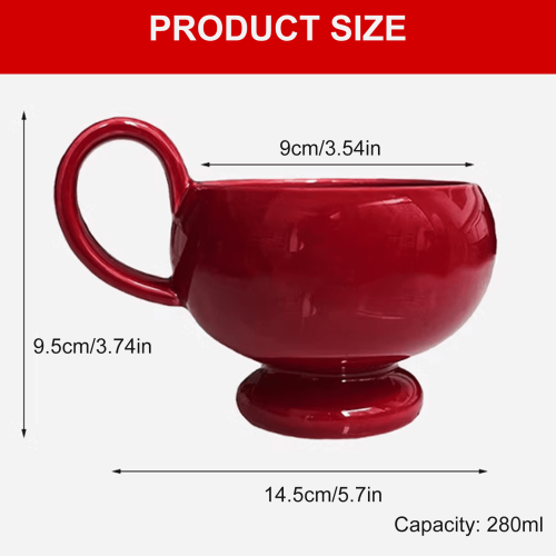 Κεραμική κούπα καφέ Fashion Shape 280ml με πρακτική λαβή κεραμική για το σχολείο στο σπίτι 2