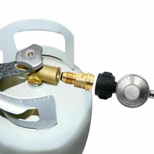 Small Propanes Adapter With Quick Connecting Systems Brass Propanes Fitting Brass Texture Suitable for Camping Grills 1