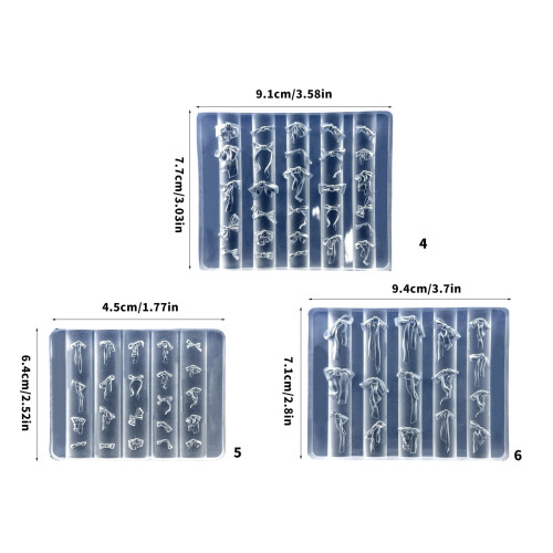 Versatile Silicone Nails Art Molds Bowknot Theme for Decorative Manicure 2