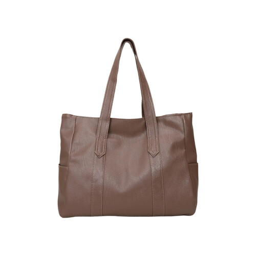 Γυναικεία τσάντα Tote Crossbody με δυνατότητα μετατροπής – Vegan δέρμα, καφέ σοκολάτας, 1