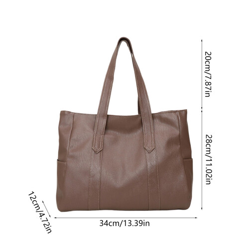 Γυναικεία τσάντα Tote Crossbody με δυνατότητα μετατροπής – Vegan δέρμα, καφέ σοκολάτας, 2