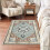 Machine Washable Area Rug Beige Orange 3x5 ft 2