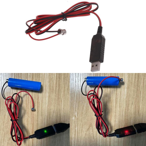 Καλώδιο φόρτισης USB 100cm για μπαταρίες 14500 16340 26650 1