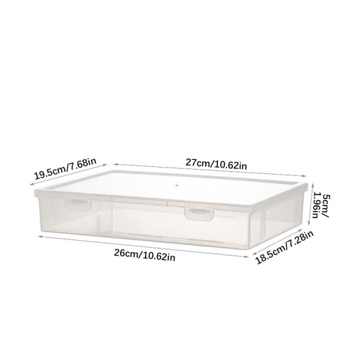 Desktop File Storage Box - Transparent Stackable Organizer, Study & Office Supplies, Airtight Document Case for Home or Educational 2