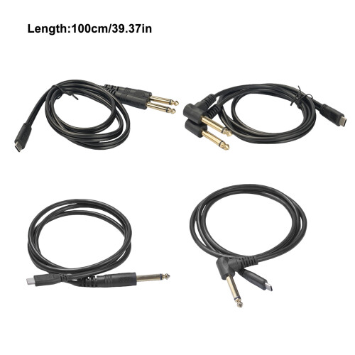 Καλώδιο μετατροπής 1 σε 1 ή 1 σε 2 USB C σε 6,35 mm, τύπου C σε καλώδιο σύνδεσης 1/4 ιντσών 2