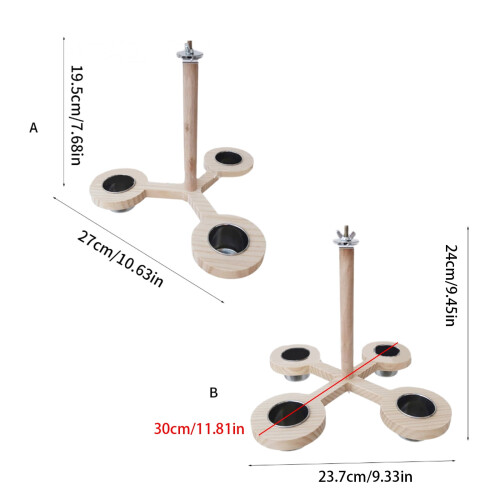Parrot feeder perch with dish cup and screw stand 2