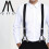 Men's Black Clip Suspenders Durable Comfortable 6-Pack 7