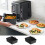 Silicone Liners for Ninja SL401 Double Stack 2-Basket Air Fryer, Reusable Perforated Rectangular Liners (Black) – Compatible with Ninja DoubleStack 6