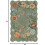 Floral Machine Washable Rug Green 3x5 ft 2