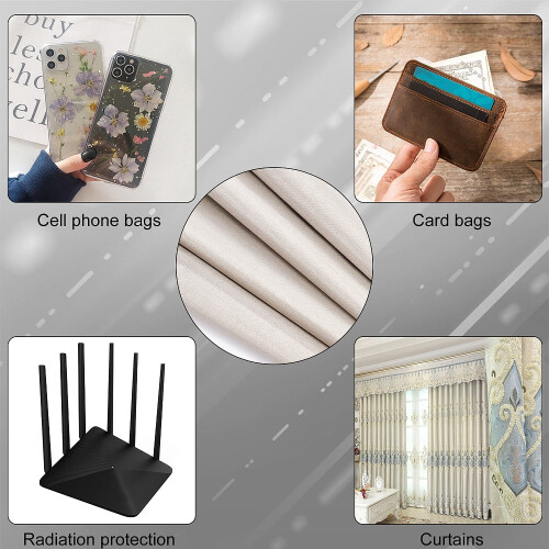 Tecido de proteção contra campos eletromagnéticos (EMF), blindagem EMI, RF e RFID, tecido de cobre, 99,9 x 110 cm (39,37 x 43,30 polegadas), 1