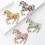 Ensemble de 4 broches cheval en strass – Animaux en cristal 3