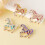 Ensemble de 4 broches cheval en strass – Animaux en cristal 4