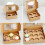 10 τεμάχια κουτί συσκευασίας cupcakes από χαρτί kraft με παράθυρο από χαρτόνι, κέικ, muffins, 4