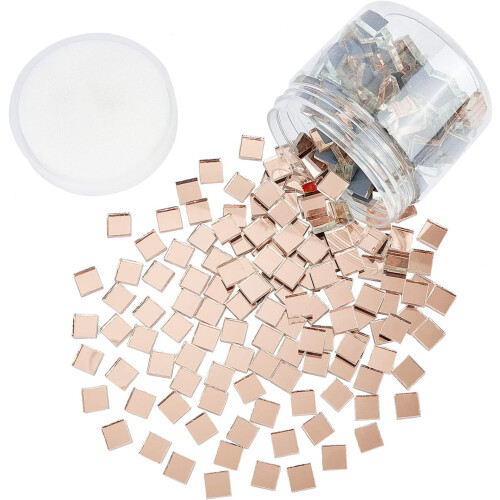 280g/κουτί 10x10x3mm τετράγωνα μωσαϊκά πλακάκια μωσαϊκού από γυαλί, πλακάκια καθρέφτη 1