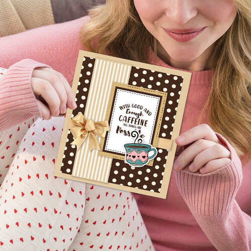 1 φύλλο καφέ διαφανείς σφραγίδες για scrapbooking, λέξεις ευλογίας κόκκων καφέ, 2