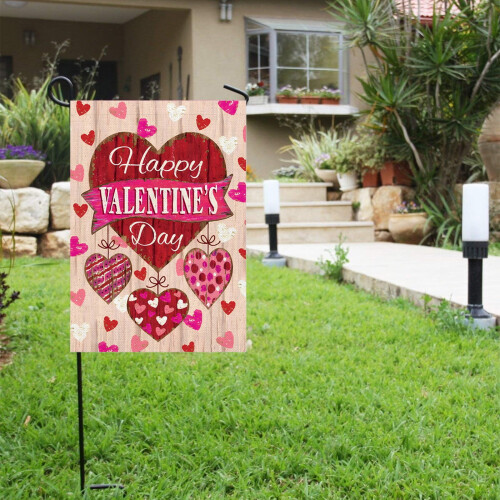 Drapeau de jardin double face pour la Saint-Valentin 11,8 x 17,7 pouces 1