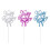 10pcs Glitter Bowknot Happy Birthday Cake Picks Silver 2