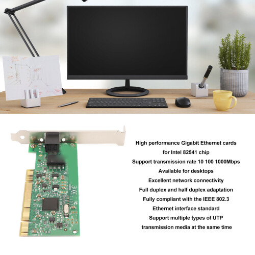 Adaptateur réseau Gigabit Ethernet PCIe pour Intel 82541, duplex intégral, compatible Windows/Linux 2
