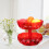 Red Fruit Tray Pumpkin Candy Dish with Cover for Parties 4