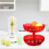 Red Fruit Tray Pumpkin Candy Dish with Cover for Parties 5