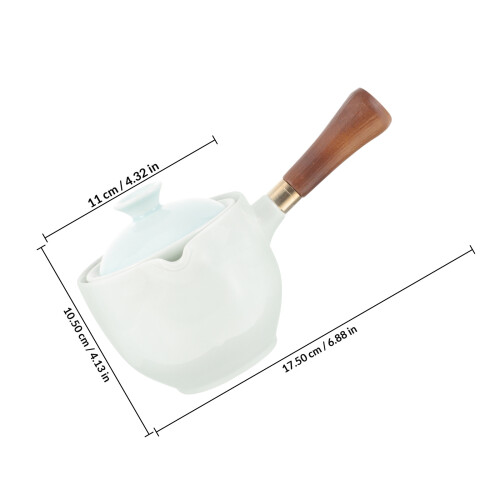 Raindrops Ceramic Teapot White 1pcs 6.9x4.3in 1