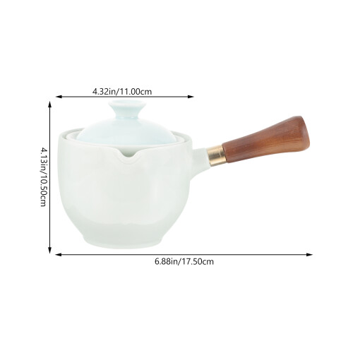 Raindrops Ceramic Teapot White 1pcs 6.9x4.3in 2